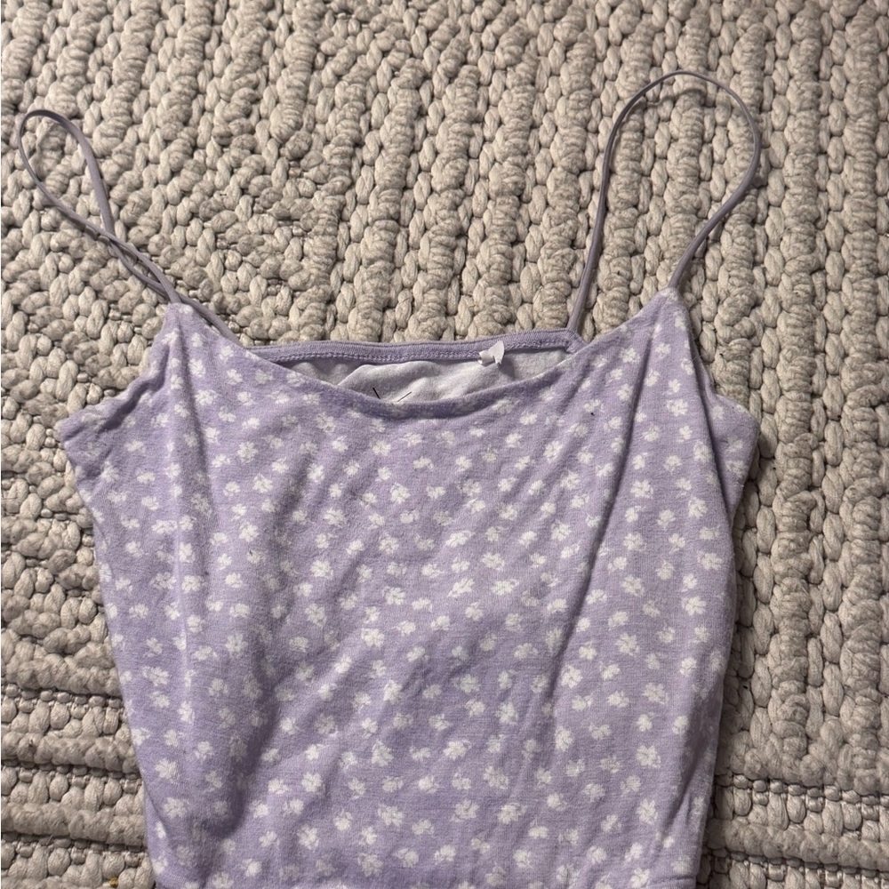 Lavender Floral Spaghetti Strap Top